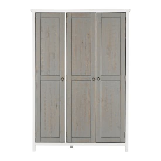 Verox Wooden Wardrobe With 3 Doors In White And Grey_2