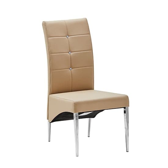 Vesta Studded Faux Leather Dining Chair In Taupe_2