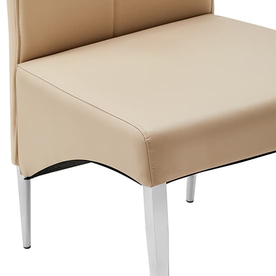 Vesta Studded Faux Leather Dining Chair In Taupe_4