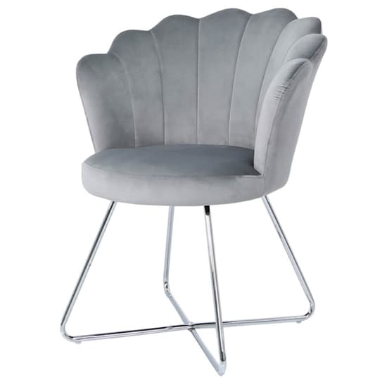 Vestal Fabric Accent Chair Ariel Shell Back In Silver_2