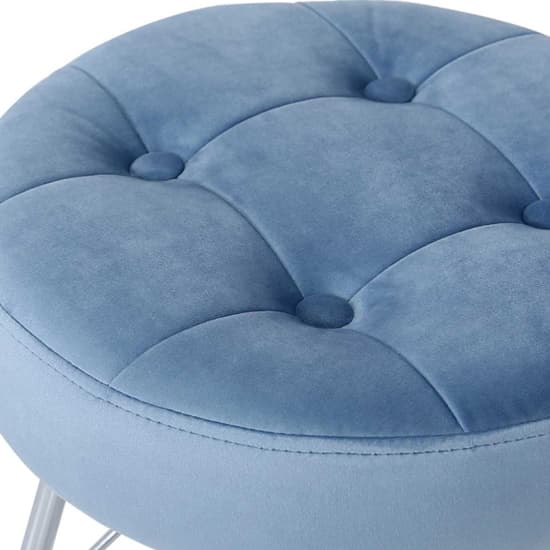 Vestal Fabric Stool Alice Tufted In Light Blue With Chrome Legs_3