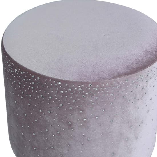 Vestal Fabric Stool Round With Sparkle Pattern In Purple_2