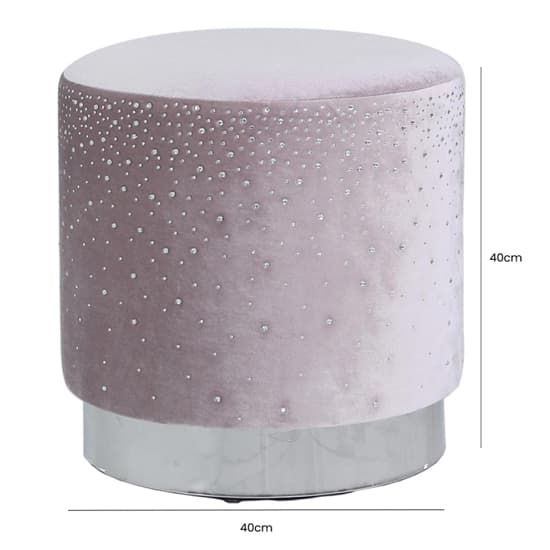 Vestal Fabric Stool Round With Sparkle Pattern In Purple_3
