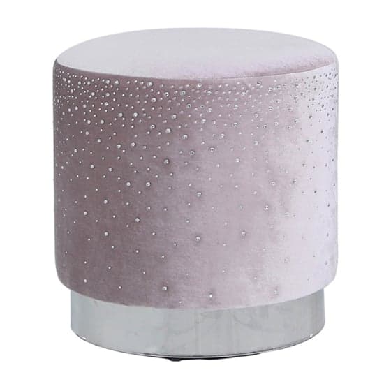 Vestal Fabric Stool Round With Sparkle Pattern In Purple_1