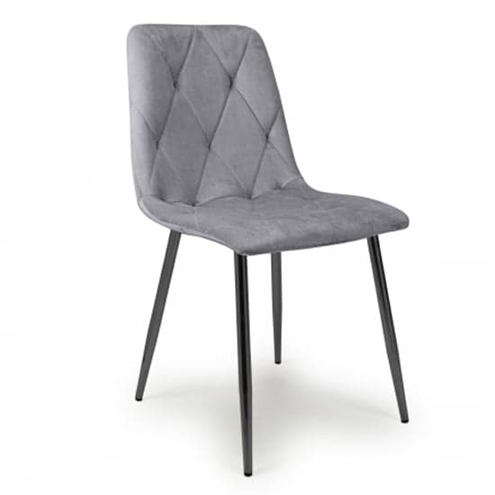 Vestal Grey Brushed Velvet Dining Chairs In Pair_2