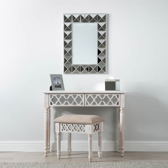 Vestal Wall Mirror Rectangular In White Wooden Frame_4