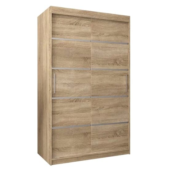 Vevey I Wooden Wardrobe 2 Sliding Doors 120cm In Sonoma Oak_4