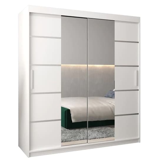 Vevey III Mirrored Wardrobe 2 Sliding Doors 180cm In White_4