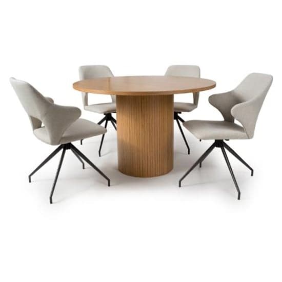 Vevey Dining Table In Natural Oak With 4 Vercelli Natural Chairs_1