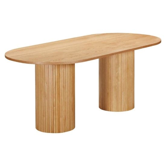 Vevey Dining Table Oval In Natural Oak 6 Buxton Brick Chairs_2