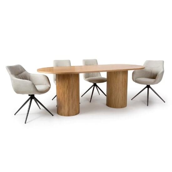 Vevey Dining Table Oval In Natural Oak 6 Buxton Natural Chairs_1