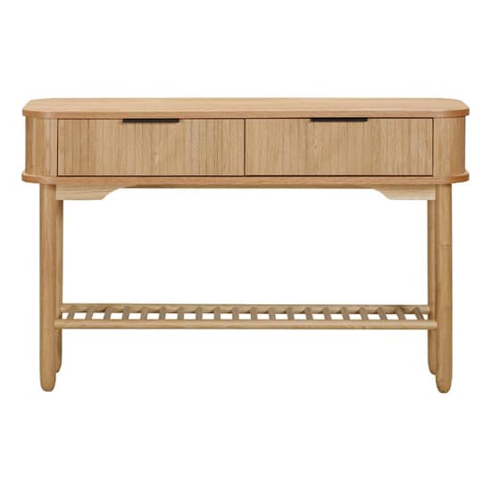Vevey Wooden Console Table With 2 Drawers In Natural Oak_2