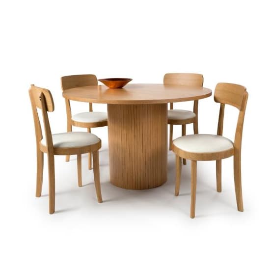 Vevey Wooden Dining Table Round In Natural Oak_5