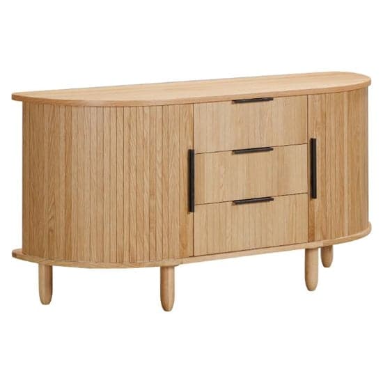 Vevey Wooden Sideboard With 2 Doors 3 Drawers In Natural Oak_2