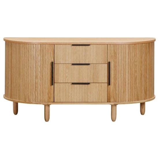 Vevey Wooden Sideboard With 2 Doors 3 Drawers In Natural Oak_1