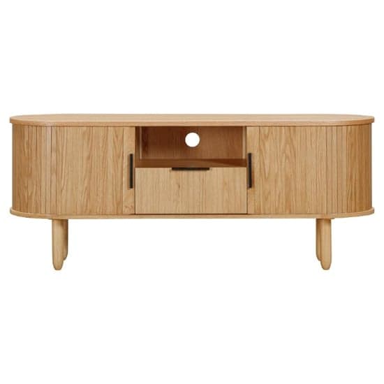 Vevey Wooden TV Stand With 2 Doors 1 Drawer In Natural Oak_2