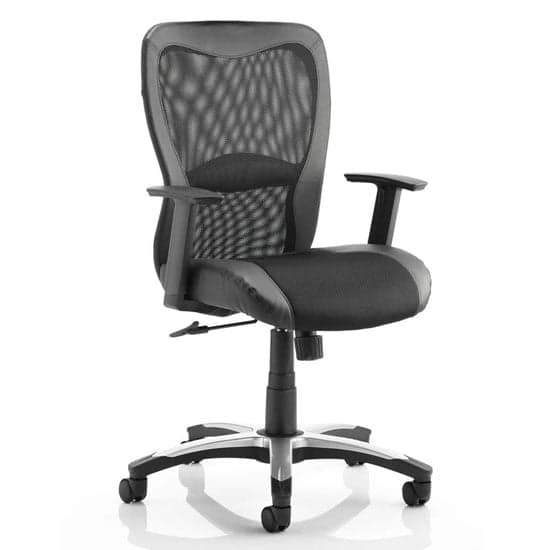 Victor II Leather Executive Office Chair In Black With Arms_1
