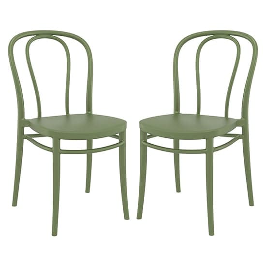 Victor Olive Green Polypropylene Dining Chairs In Pair_1