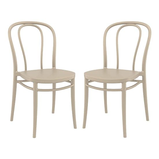 Victor Taupe Polypropylene Dining Chairs In Pair_1