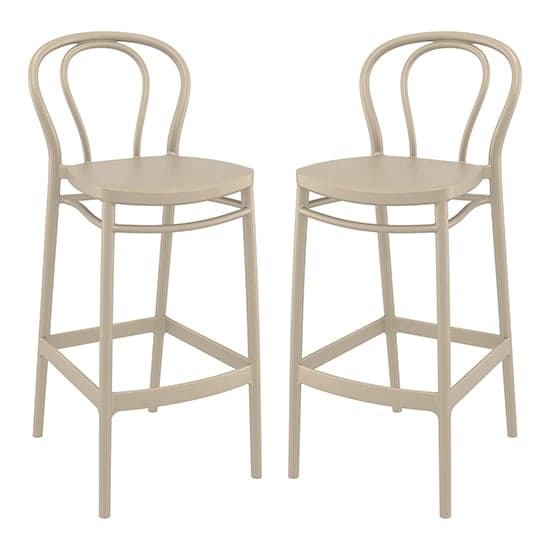 Victor Taupe Polypropylene With Glass Fiber Bar Chairs In Pair_1