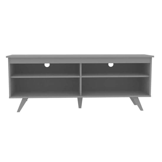 Viejo Wooden TV Stand With 4 Shelves In Grey_2