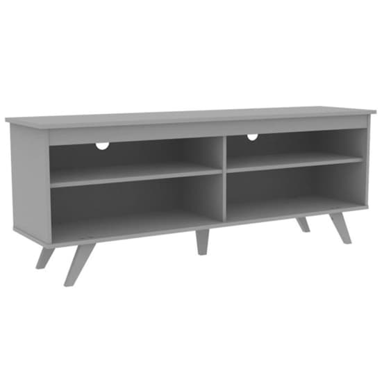 Viejo Wooden TV Stand With 4 Shelves In Grey_4