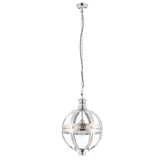 Vienna 305mm Clear Glass Pendant Light In Bright Nickel_2