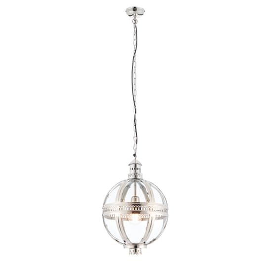 Vienna 305mm Clear Glass Pendant Light In Bright Nickel_1