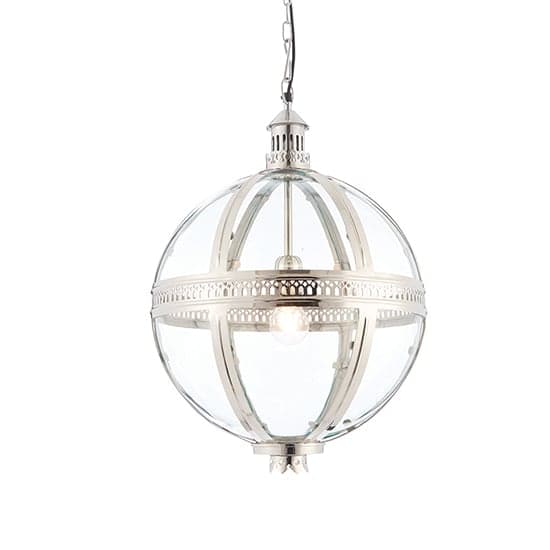 Vienna 410mm Clear Glass Pendant Light In Bright Nickel_2