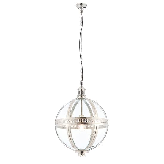 Vienna 410mm Clear Glass Pendant Light In Bright Nickel_1