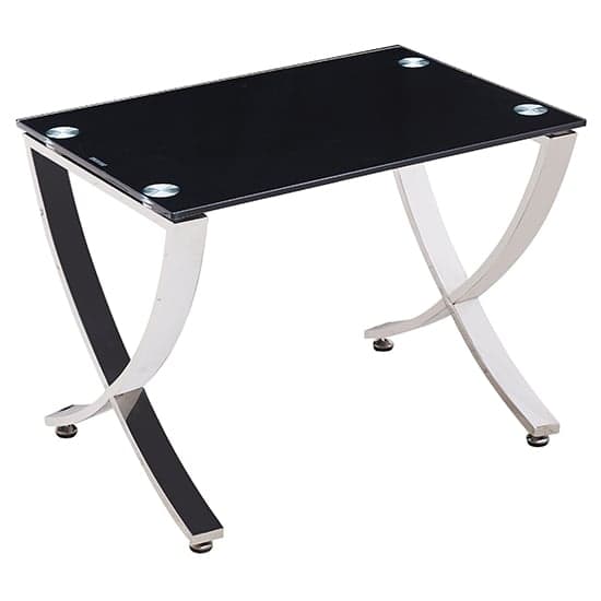 Vienna Black Glass Nest Of Tables With Angular Stainless Legs_2