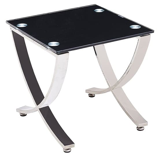 Vienna Black Glass Nest Of Tables With Angular Stainless Legs_3