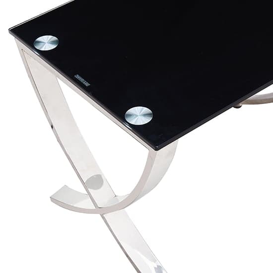 Vienna Black Glass Nest Of Tables With Angular Stainless Legs_4