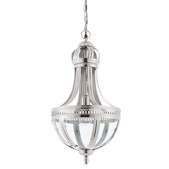 Vienna Clear Glass Pendant Light In Bright Nickel_2