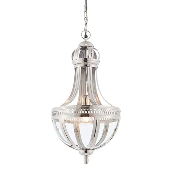 Vienna Clear Glass Pendant Light In Bright Nickel_1