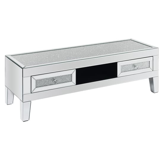 Vienna Glass TV Stand With 2 Drawers In Mirrored_5