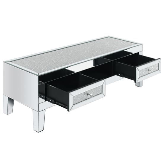 Vienna Glass TV Stand With 2 Drawers In Mirrored_6