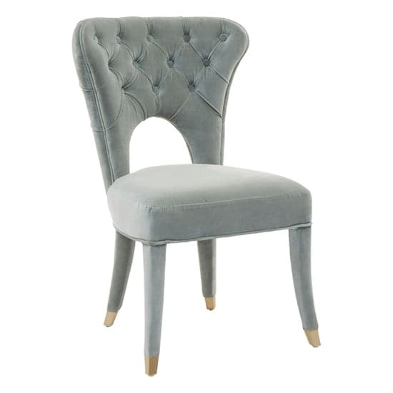 Vigap Upholstered Velvet Bedroom Chair In Blue_1