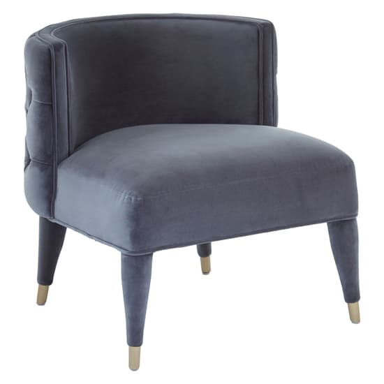 Vigap Upholstered Velvet Bedroom Chair In Grey_2