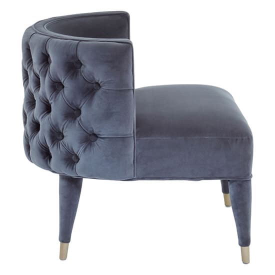 Vigap Upholstered Velvet Bedroom Chair In Grey_4