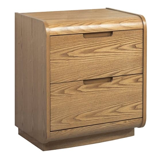 Vikena Wooden Pedestal Storage Unit In Oak With 2 Drawers_2