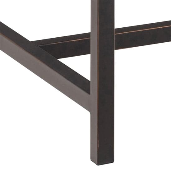 Vineyard Wooden Dining Table With Metal Frame In Dark Brown_4