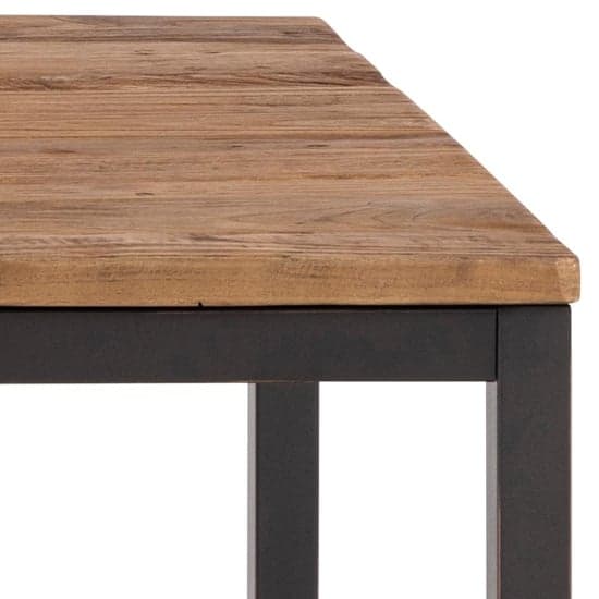 Vineyard Wooden Dining Table With Metal Frame In Dark Brown_5