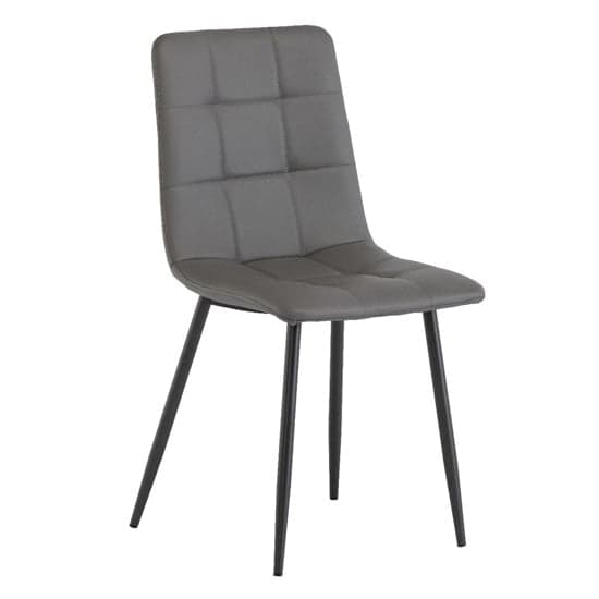 Virti Faux Leather Dining Chair In Grey_1