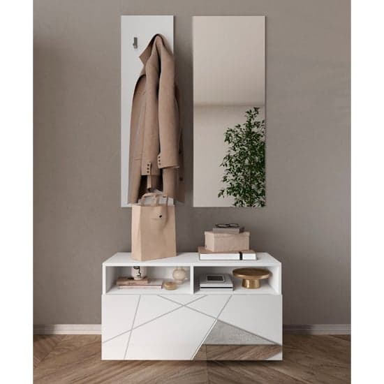 Viro High Gloss Hallway Furniture Set In White_1