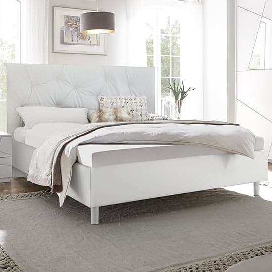 Viro High Gloss Super King Size Bed In White