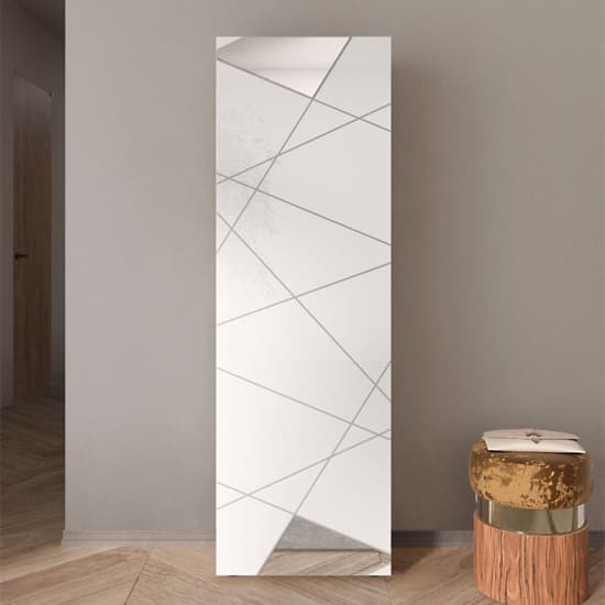 Viro Mirrored High Gloss Coat Hanger 1 Doors In White