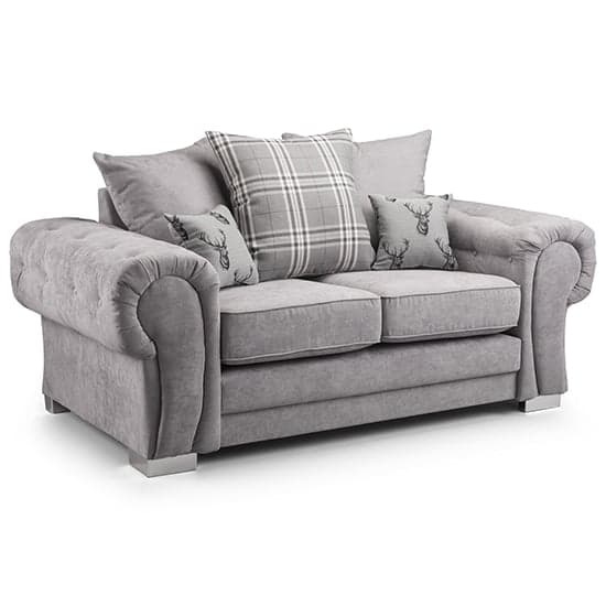 Verna Scatterback Fabric 3+2 Seater Sofa Set In Grey_2