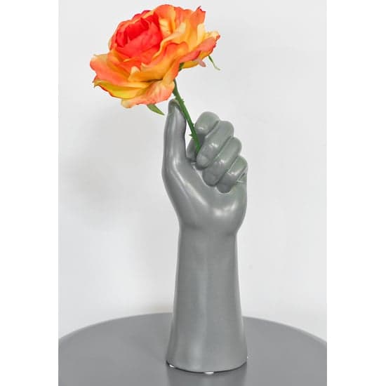 Visalia Ceramic Hand Sculpture In Grey_2