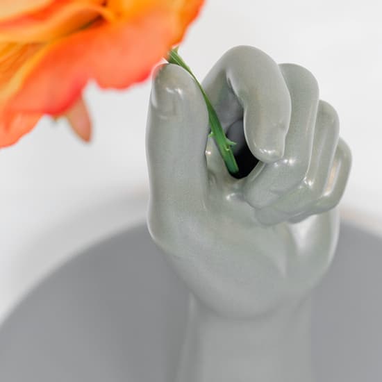 Visalia Ceramic Hand Sculpture In Grey_5